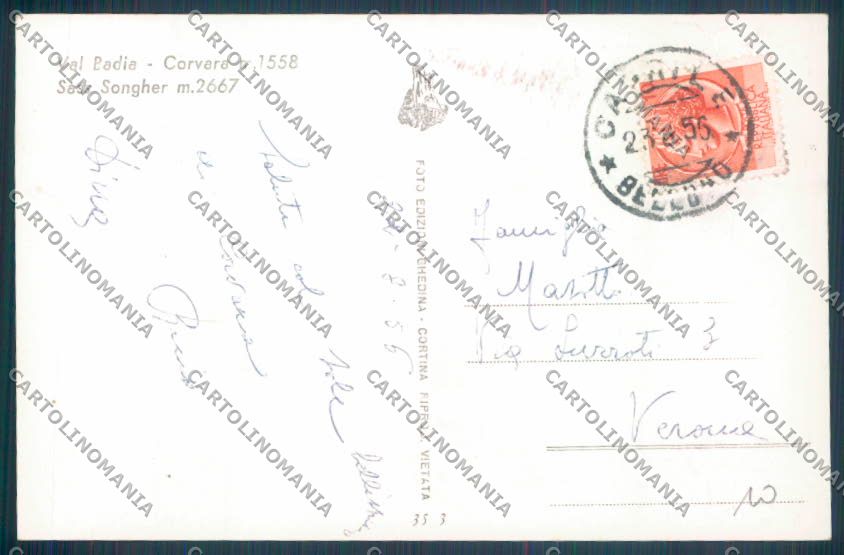 Bolzano Corvara in Badia Foto cartolina ZB0183 – retro