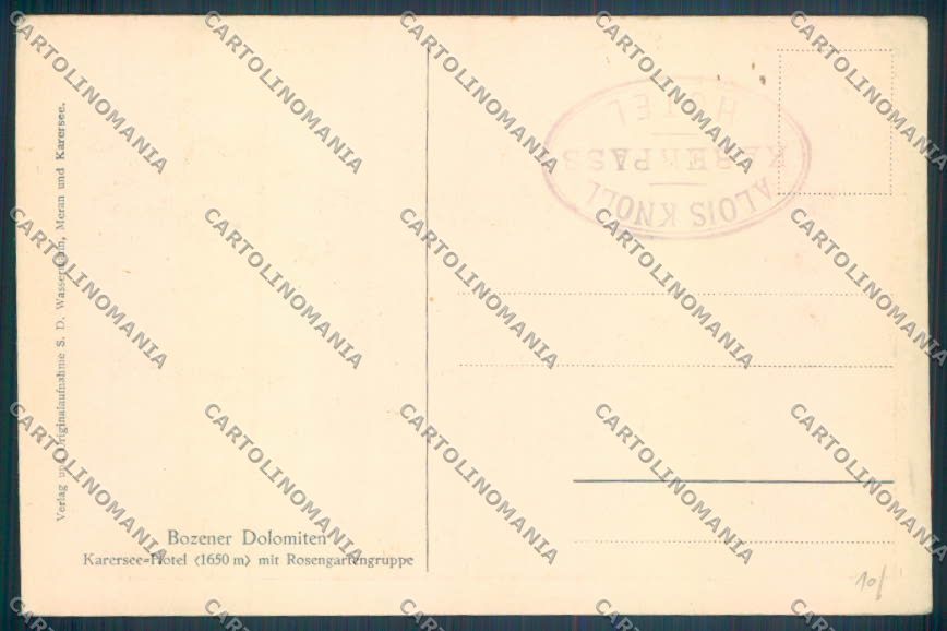 Bolzano Nova Levante Carezza cartolina ZB0200 – retro