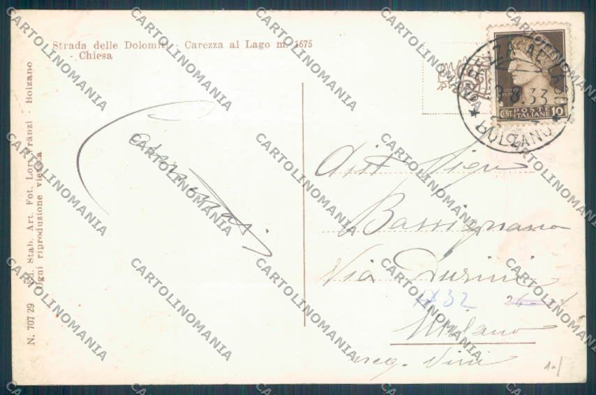 Bolzano Nova Levante Carezza Foto cartolina ZB0222 – retro