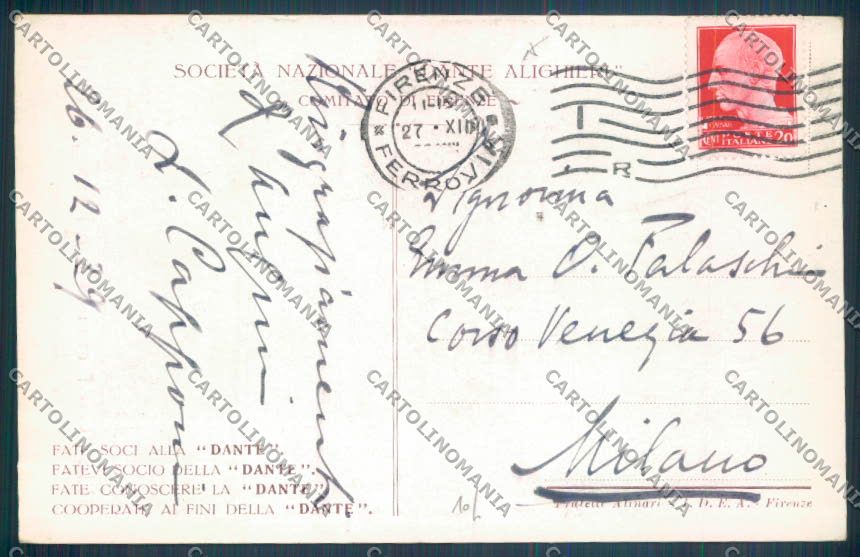 Trento Città Dante cartolina ZB0295 – retro