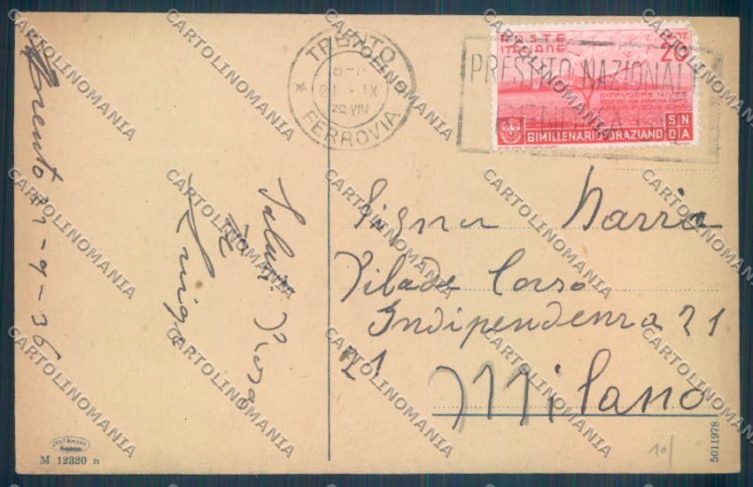 Trento Città cartolina ZB0310 – retro