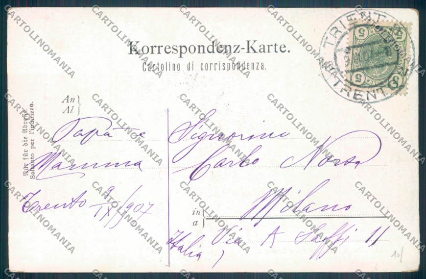 Trento Città cartolina ZB0319 – retro