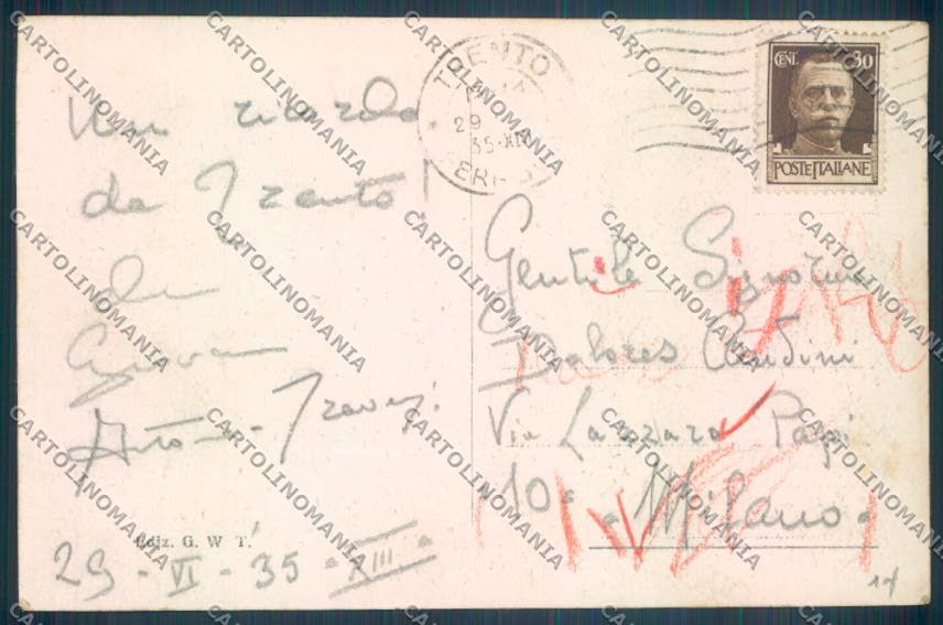 Trento Città cartolina ZB0343 – retro