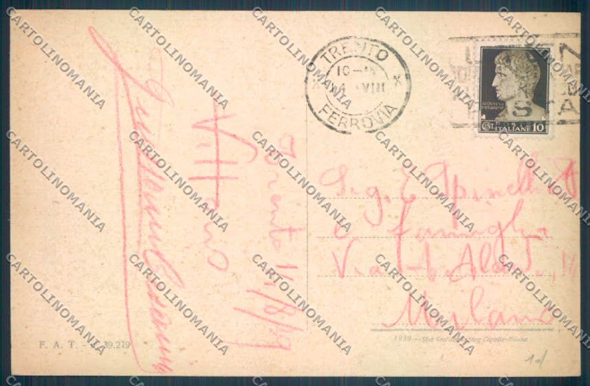 Trento Città cartolina ZB0358 – retro