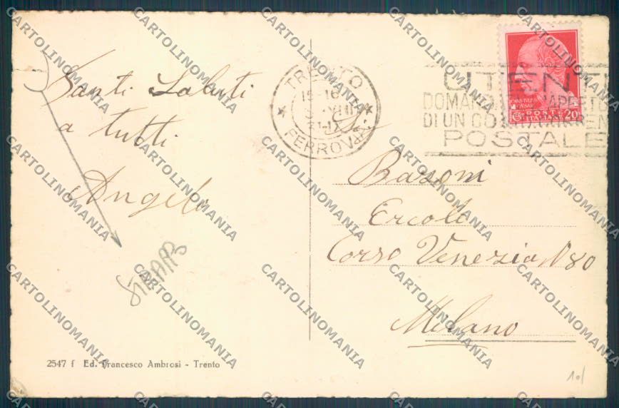 Trento Città STRAPPO cartolina ZB0362 – retro