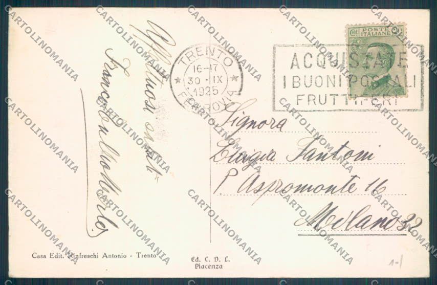 Trento Città cartolina ZB0371 – retro