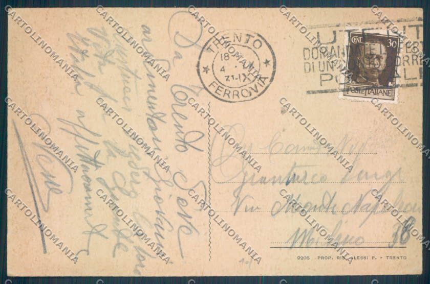 Trento Città Dante cartolina ZB0374 – retro