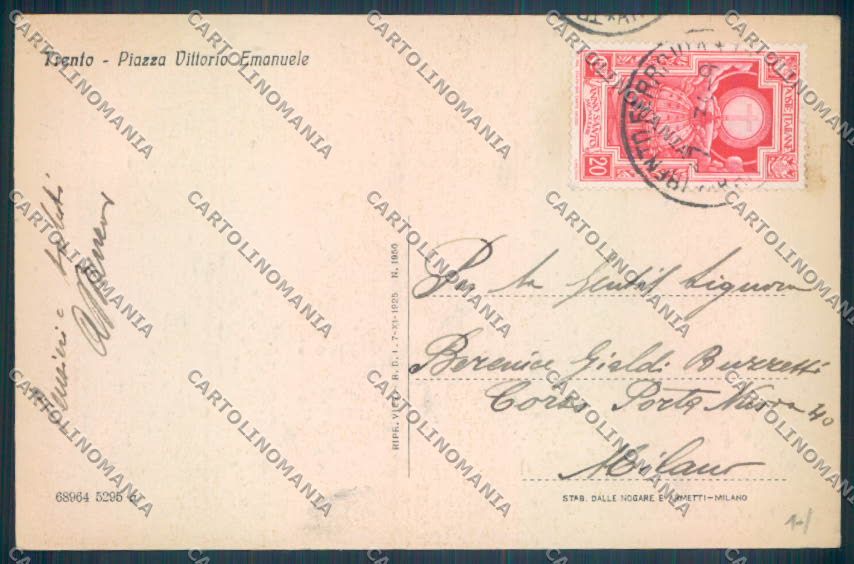 Trento Città cartolina ZB0382 – retro