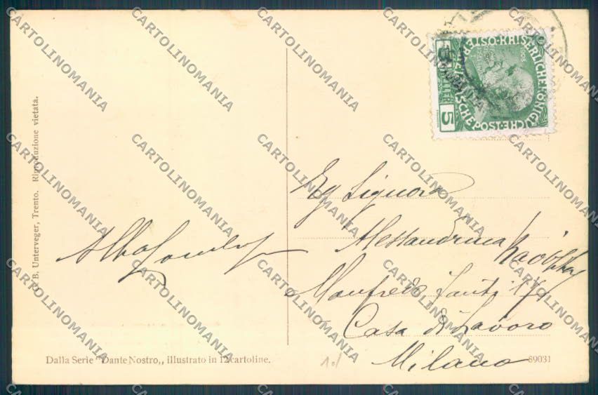 Trento Città Dante cartolina ZB0398 – retro