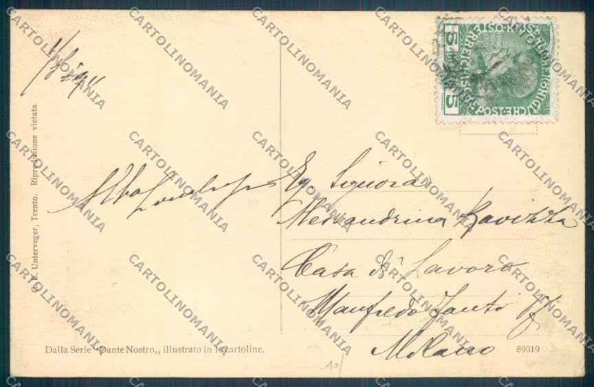 Trento Città Dante cartolina ZB0399 – retro