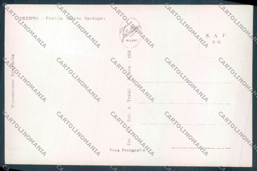 Trento Città Funivia Foto cartolina ZB0445 – retro
