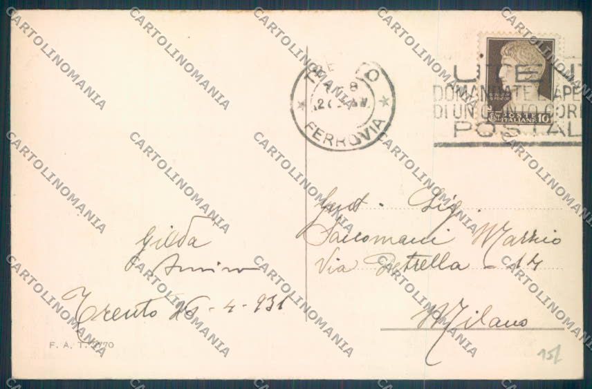 Trento Città Funivia cartolina ZB0511 – retro