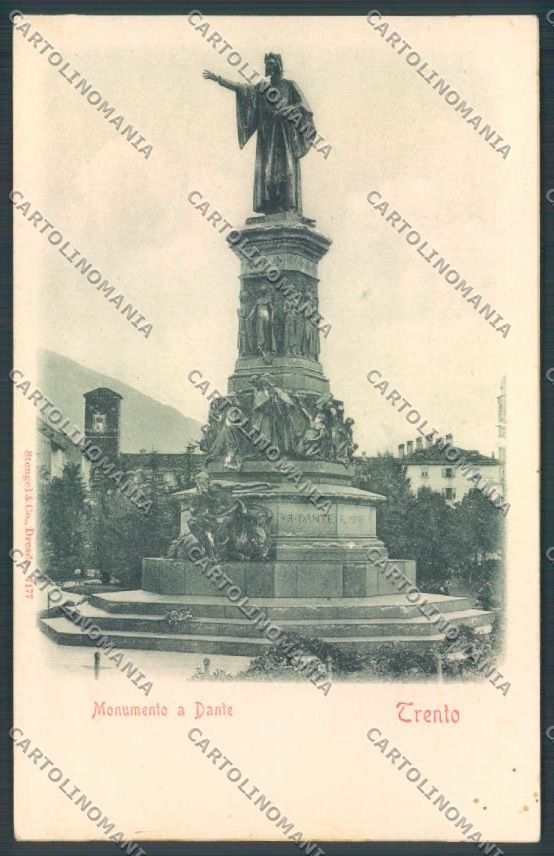 Trento Città Rilievo Dante cartolina ZB0517 – fronte