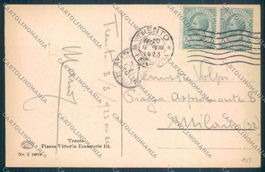 Trento Città cartolina ZB0542 – retro