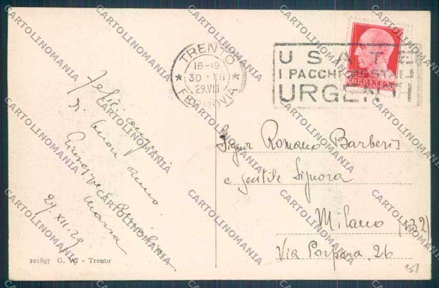 Trento Città cartolina ZB0544 – retro