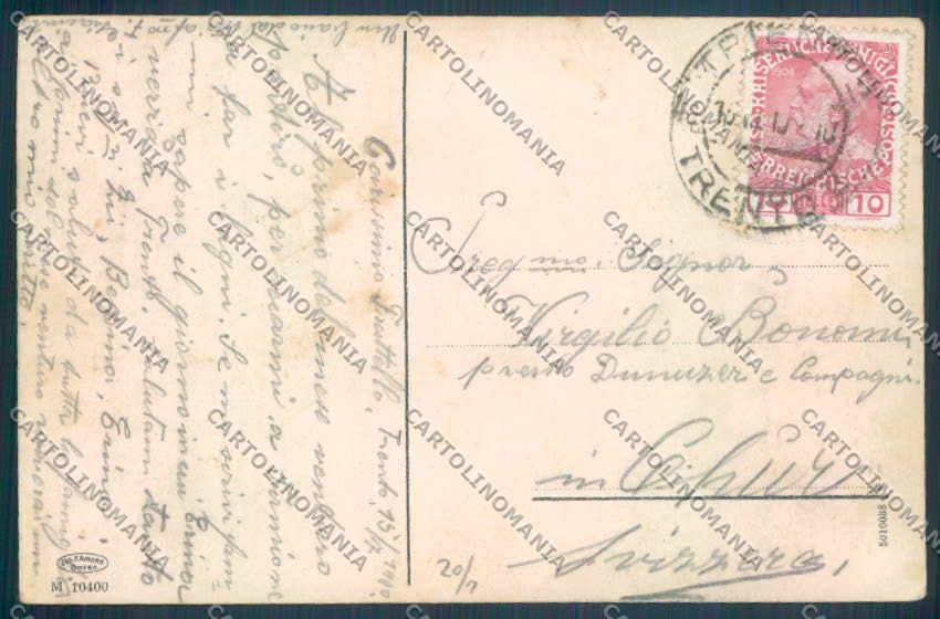 Trento Città cartolina ZB0572 – retro