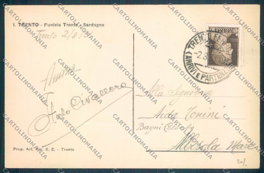 Trento Città Funivia Foto cartolina ZB0604 – retro