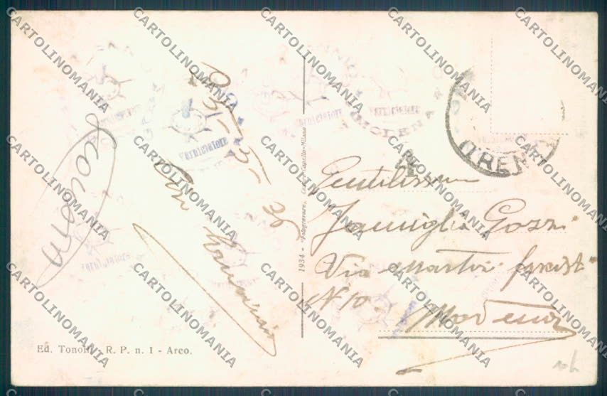 Trento Arco SCOLLATA cartolina ZB0636 – retro