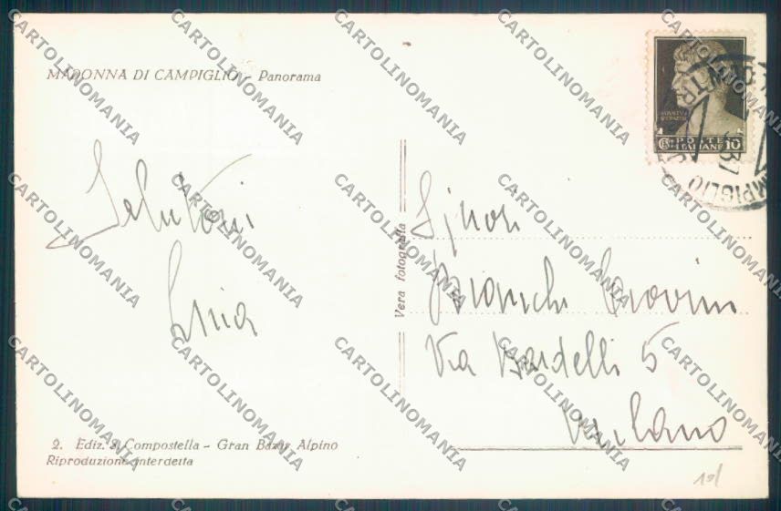 Trento Pinzolo Madonna di Campiglio Foto cartolina ZB0723 – retro