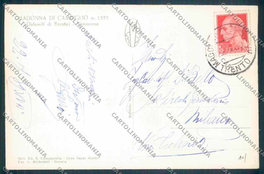 Trento Pinzolo Madonna di Campiglio Foto cartolina ZB0724 – retro