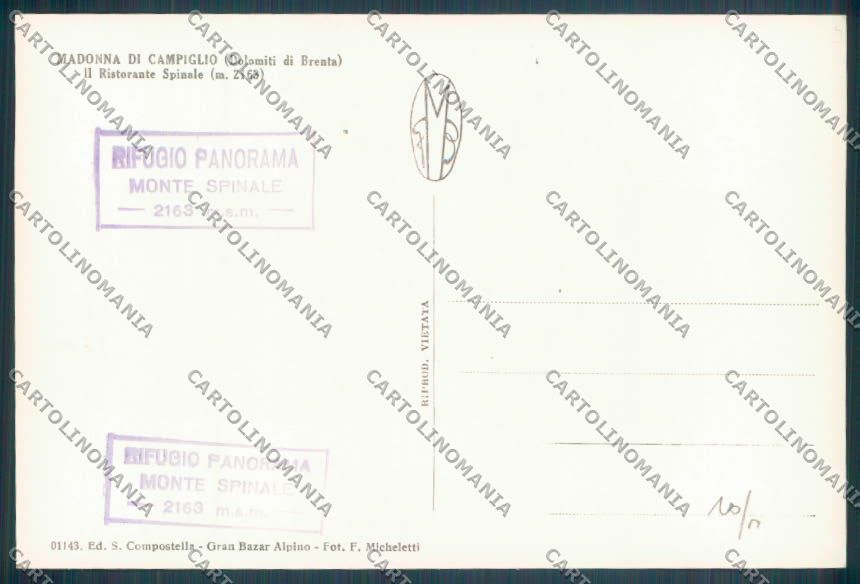 Trento Pinzolo Madonna di Campiglio Rifugio Spinale Foto cartolina ZB0738 – retro