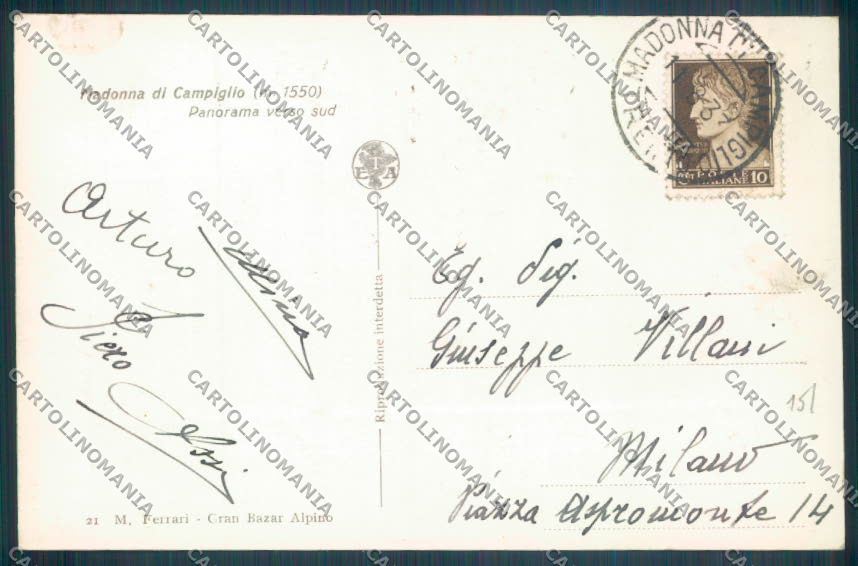 Trento Pinzolo Madonna di Campiglio Foto cartolina ZB0753 – retro