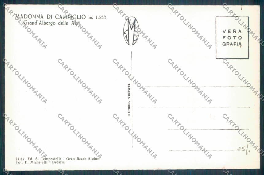 Trento Pinzolo Madonna di Campiglio Foto cartolina ZB0755 – retro