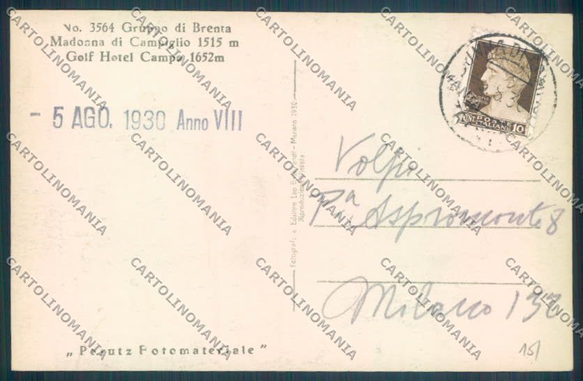 Trento Pinzolo Madonna di Campiglio Foto cartolina ZB0757 – retro