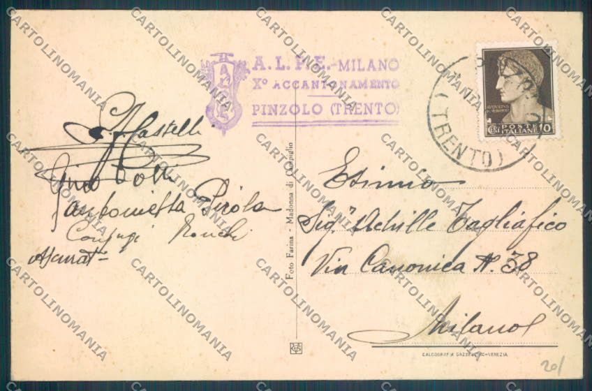 Trento Pinzolo Madonna di Campiglio cartolina ZB0771 – retro