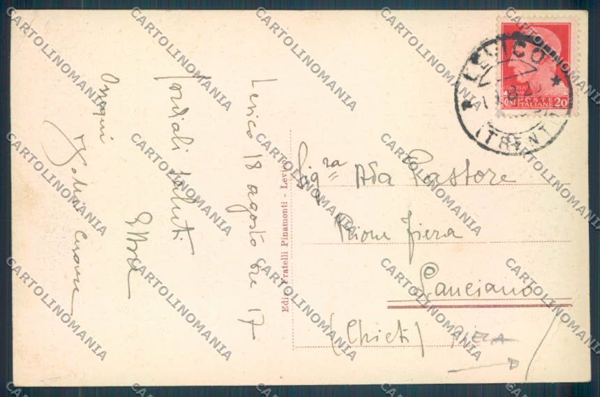 Trento Levico Terme Barca PIEGA cartolina ZB0784 – retro