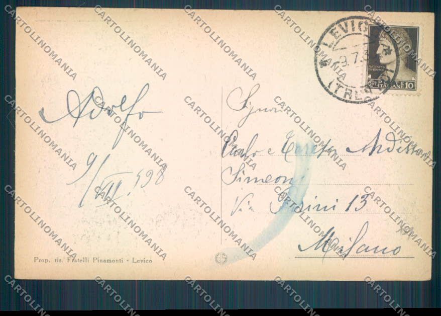 Trento Levico Terme Barca cartolina ZB0838 – retro