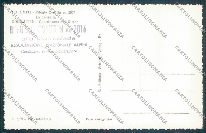 Trento Marmolada Rifugio Contrin Foto cartolina ZB0898 – retro