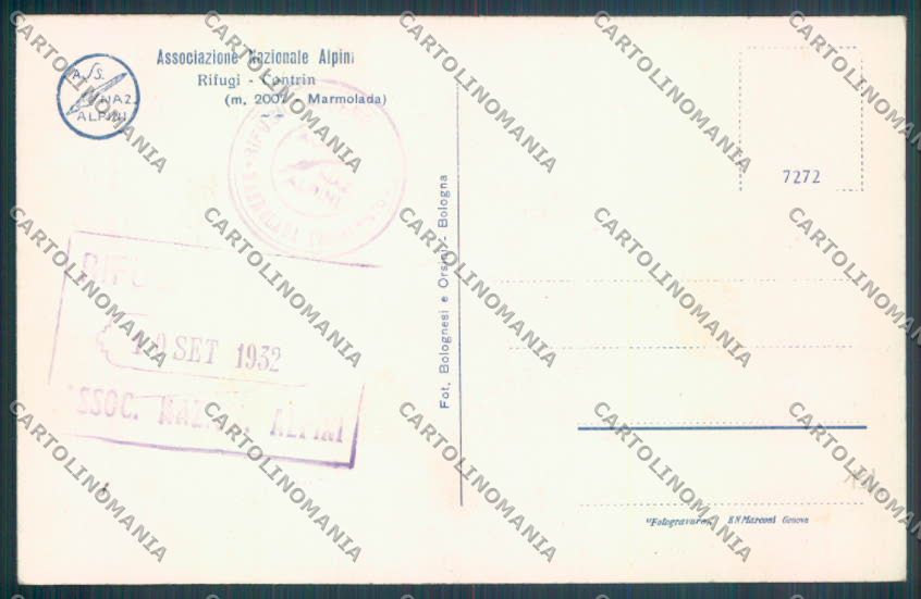 Trento Marmolada Rifugio Contrin Foto cartolina ZB0899 – retro