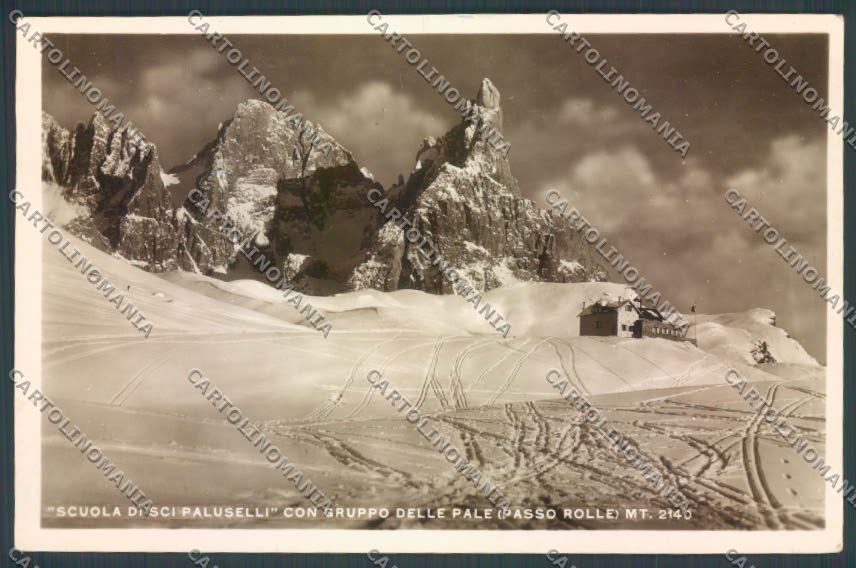 Trento Passo Rolle Nevicata Sci Foto cartolina ZB0916 – fronte