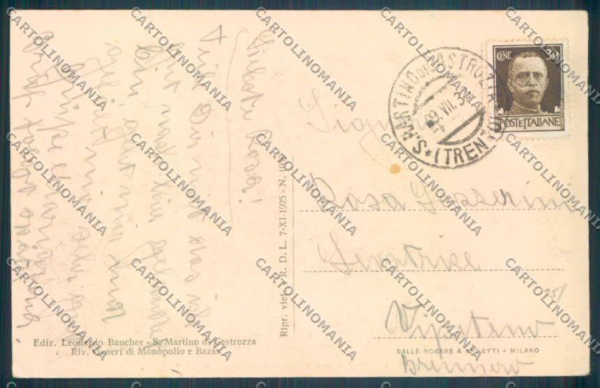 Trento Passo Rolle cartolina ZB0920 – retro