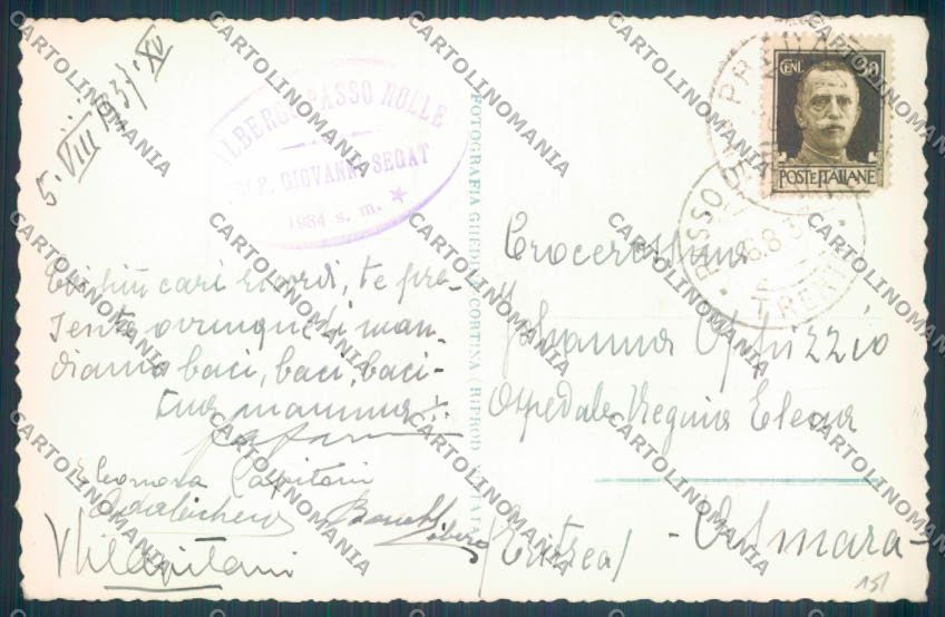 Trento Passo Rolle foto cartolina ZB0927 – retro