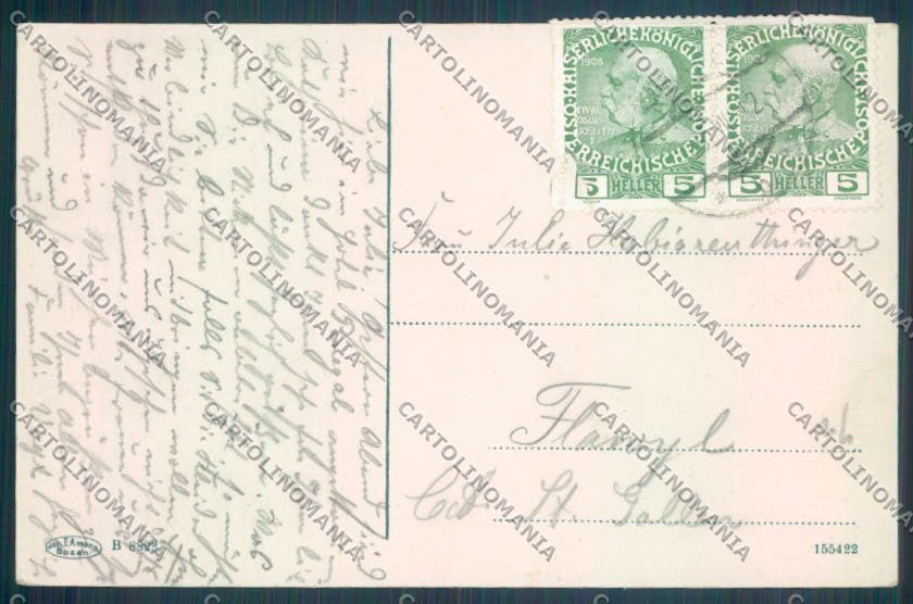 Trento Passo della Mendola Funicolare cartolina ZB0936 – retro