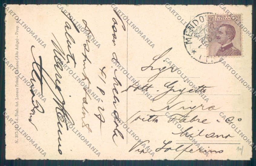 Trento Passo della Mendola Funicolare cartolina ZB0948 – retro