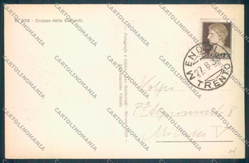 Trento Passo della Mendola cartolina ZB0949 – retro
