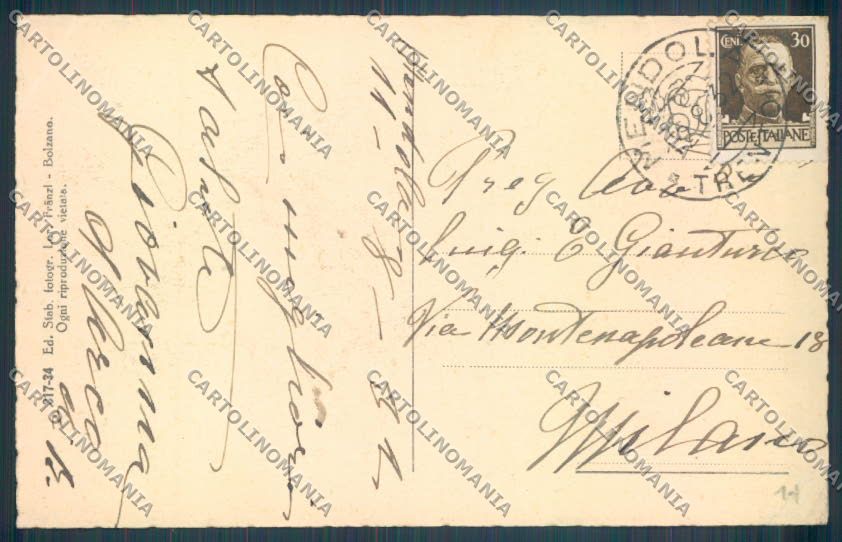 Trento Passo della Mendola cartolina ZB0954 – retro