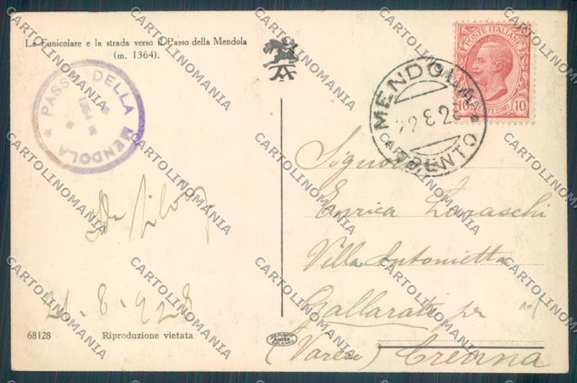 Trento Passo della Mendola Foto cartolina ZB0971 – retro
