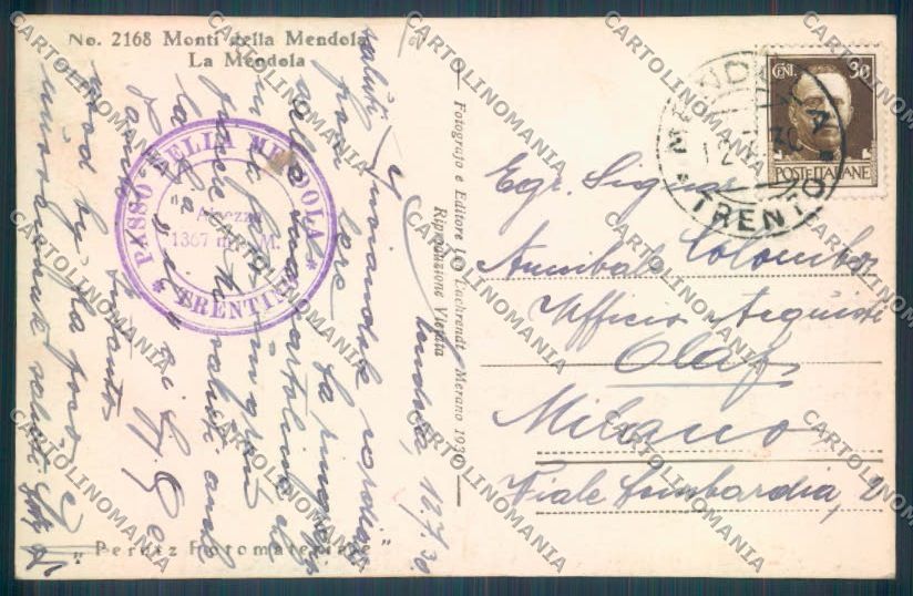 Trento Passo della Mendola Foto cartolina ZB0974 – retro