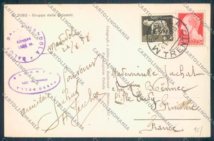 Trento Passo della Mendola Funicolare cartolina ZB0976 – retro