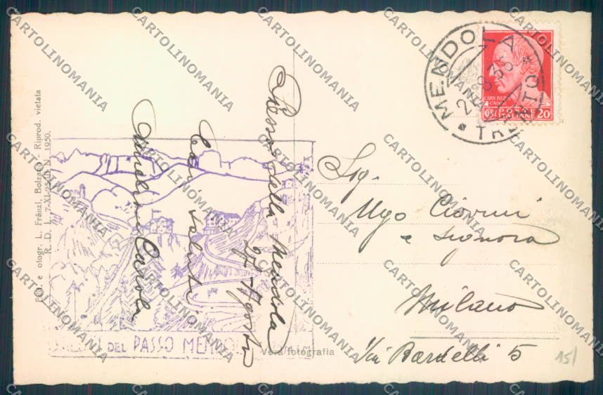 Trento Passo della Mendola Foto cartolina ZB0989 – retro