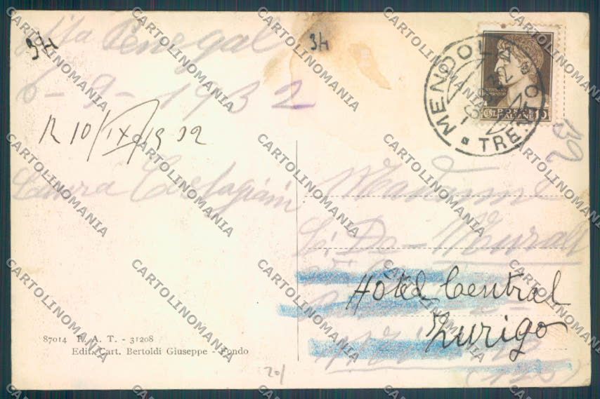 Trento Passo della Mendola cartolina ZB0995 – retro