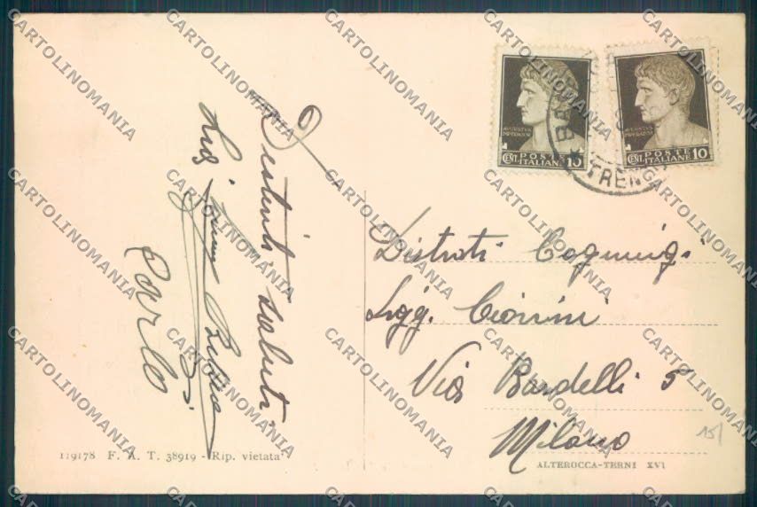 Trento Baselga di Pinè Montagnaga cartolina ZB1023 – retro