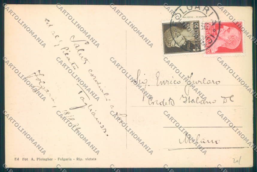 Trento Folgaria Foto cartolina ZB1065 – retro