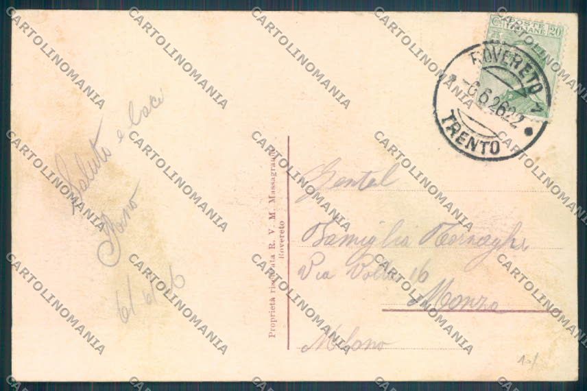 Trento Rovereto cartolina ZB1075 – retro