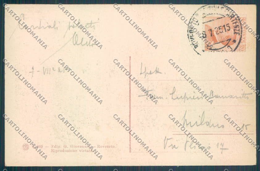 Trento Rovereto cartolina ZB1114 – retro