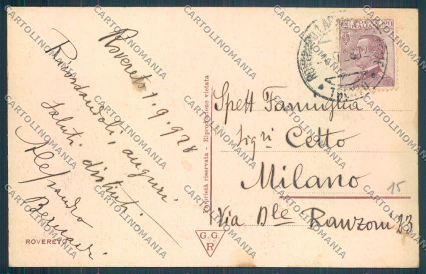 Trento Rovereto cartolina ZB1118 – retro